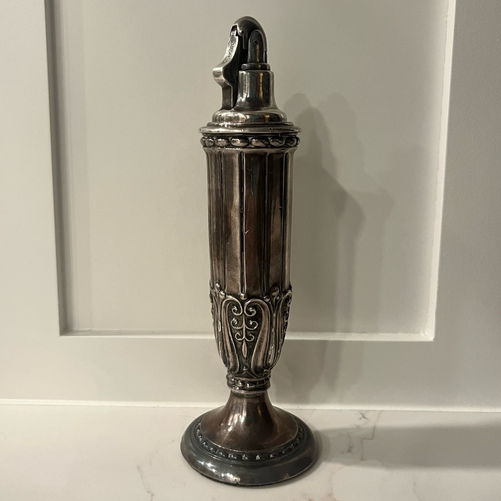 Vintage Charlotte Ronson Juno Silver Plated Table Lighter Tall Collectible